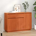 vidaXL Dressoir met lade Wasbruin 110 x 34 x 75 cm Massief, Huis en Inrichting, Verzenden, Nieuw