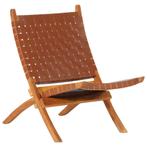 vidaXL Chaise de relaxation pliable marron cuir, Neuf, Verzenden