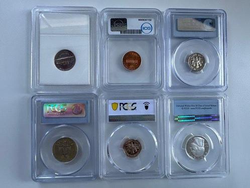 États-Unis. Lot of 6 Certified Coins 1977-2023/ Including 1, Postzegels en Munten, Munten | Europa | Niet-Euromunten