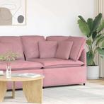 vidaXL Modulaire bank hoekmodule met kussens roze 100 cm, Verzenden, Nieuw