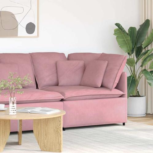vidaXL Modulaire bank hoekmodule met kussens roze 100 cm, Huis en Inrichting, Zetels | Voetbanken en poefs, Nieuw, Verzenden