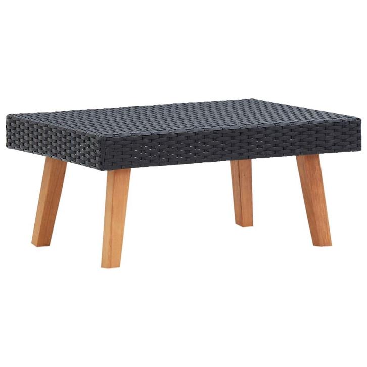 vidaXL Tuintafel poly rattan zwart, Tuin en Terras, Tuintafels, Nieuw, Verzenden