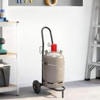 vidaXL Hand Trolley Zwart en Rood 49 x 49 x 101 cm Staal, Verzenden, Nieuw