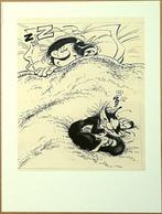 Franquin, André - 1 Offset Print - Gaston - Le chat et la, Livres