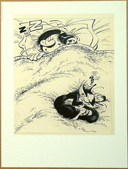 Franquin, André - 1 Offset Print - Gaston - Le chat et la, Livres, BD