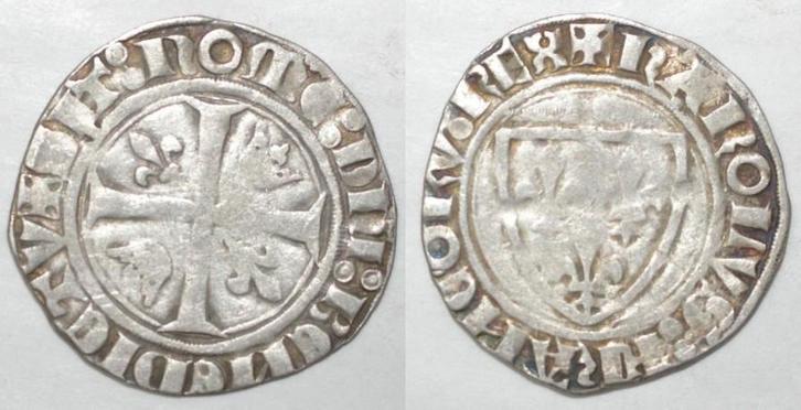 France Frankreich Dup 377 Karl Vi Blanc Guenar 11/09/1389..., Postzegels en Munten, Munten | Europa | Niet-Euromunten, België