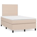 vidaXL Boxspring met matras kunstleer cappuccinokleurig, Huis en Inrichting, Slaapkamer | Bedden, Verzenden, Nieuw