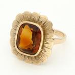 Ring - 14 karaat Geel goud Citrien, Handtassen en Accessoires, Ringen, Nieuw