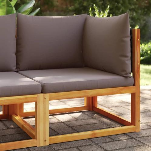 vidaXL Tuinhoekbank met kussens acaciahout & rotan, Tuin en Terras, Tuinsets en Loungesets, Nieuw, Verzenden