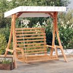 vidaXL Schommelbank met luifel vurenhout met teak afwerking, Tuin en Terras, Verzenden, Nieuw