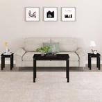 vidaXL Tafeltjesset 3 st massief grenenhout zwart, Huis en Inrichting, Tafels | Bijzettafels, Verzenden, Nieuw