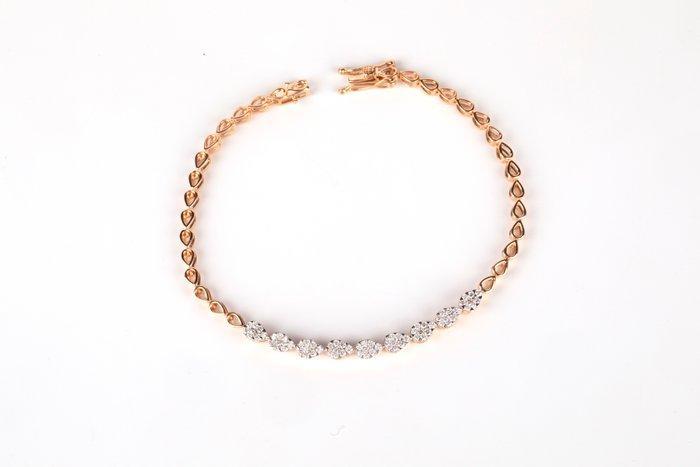 Armband - 18 karaat Roségoud - 0.59ct. tw. Diamant, Handtassen en Accessoires, Armbanden