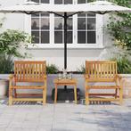 vidaXL Set van 3 Tuinstoelen met Tafel van Massief, Tuin en Terras, Verzenden, Nieuw