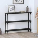vidaXL Wandtafel met plank met opslag Zwart eiken 100 x 22.5, Verzenden, Nieuw