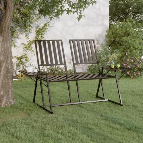 vidaXL Tuinbank 2-zits 165 cm staal zwart, Tuin en Terras, Tuinsets en Loungesets, Nieuw, Verzenden