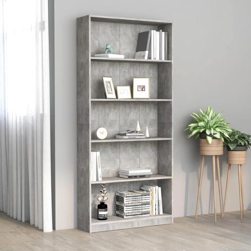 vidaXL Boekenkast met 5 schappen 80x24x175 cm bewerkt hout, Huis en Inrichting, Kasten | Boekenkasten, Nieuw, Verzenden