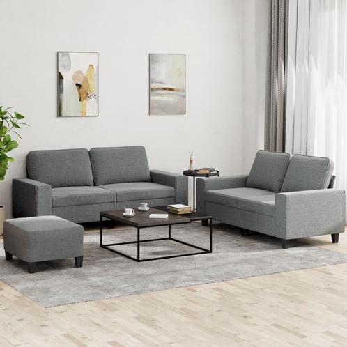 vidaXL 3-delige Loungeset stof donkergrijs, Huis en Inrichting, Zetels | Zetels, Nieuw, Verzenden