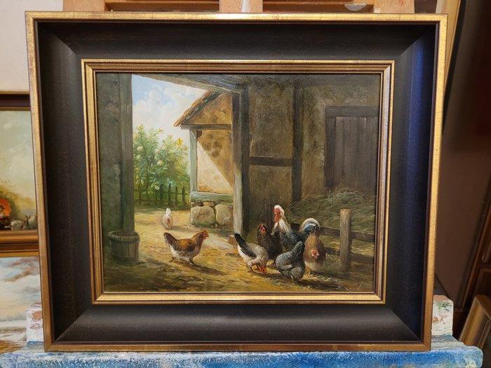Samuel Koch (1912) - Hühnerstall, Antiek en Kunst, Kunst | Schilderijen | Klassiek