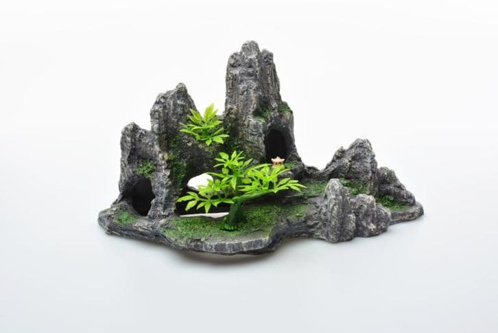 Rotsformatie met plateau en boom / Aquarium decoratie As-919, Animaux & Accessoires, Poissons | Aquariums & Accessoires, Envoi