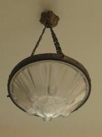 Muller Frères Luneville - Lustre - Verre dépoli et métal, Antiek en Kunst