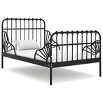 vidaXL Cadre de lit extensible Noir Métal 80x130/200 cm, Maison & Meubles, Chambre à coucher | Lits, Neuf, Verzenden
