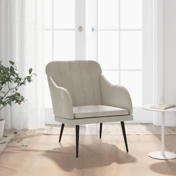 vidaXL Fauteuil 63x76x80 cm fluweel lichtgrijs, Huis en Inrichting, Fauteuils, Verzenden, Nieuw