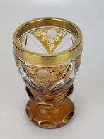 Bohemia - Vaas - Kristal - amberkleurige vaas, Antiek en Kunst