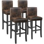 tectake Barkruk van kunstleer - oud bruin, Set van 4, Huis en Inrichting, Barkrukken, Verzenden, Nieuw