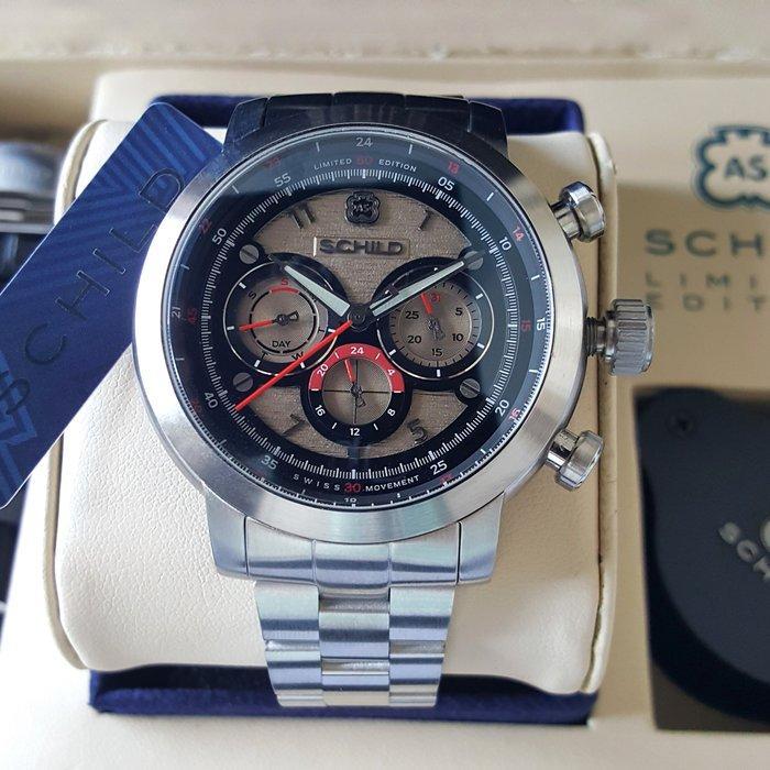 Schild - Limited Edition *1 - 50* - Swiss Calendar - Dual, Handtassen en Accessoires, Horloges | Heren