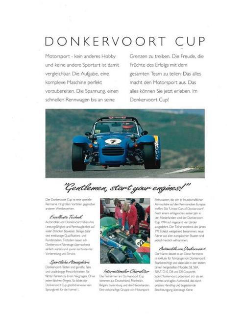 1994 DONKERVOORT CUP LEAFLET DUITS, Boeken, Auto's | Folders en Tijdschriften