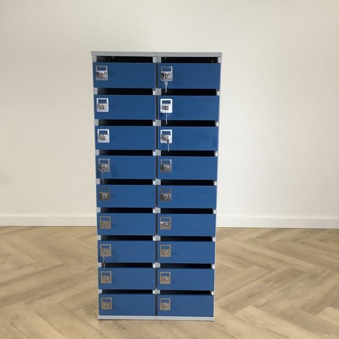brievenbus locker 18-vaks (hxbxd) 133x60x50 cm blauw - grijs, Tuin en Terras, Brievenbussen, Gebruikt