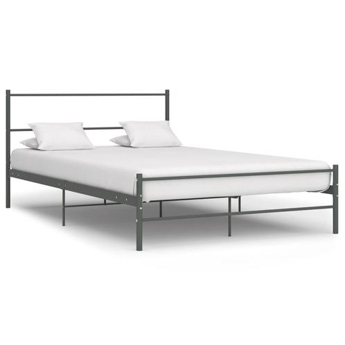 vidaXL Bedframe metaal grijs 120x200 cm, Huis en Inrichting, Slaapkamer | Bedden, Nieuw, Verzenden