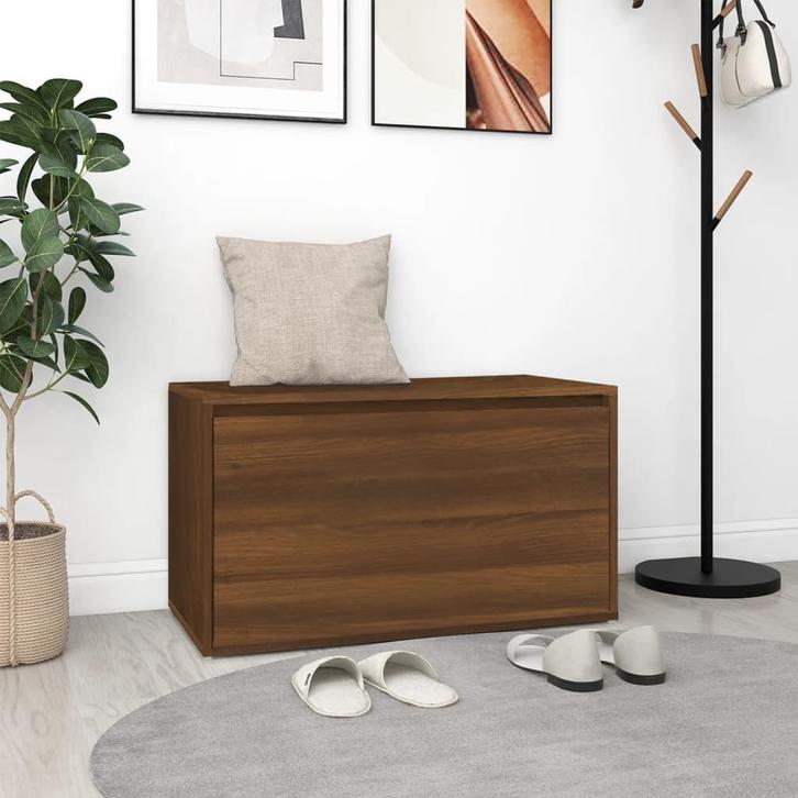 vidaXL Halbankje 80x40x45 cm bewerkt hout bruin eikenkleur, Huis en Inrichting, Overige Huis en Inrichting, Nieuw, Verzenden