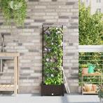 vidaXL Tuin Plantpot Bruin 40 x 40 x 125,5 cm Staal, Tuin en Terras, Bloempotten, Verzenden, Nieuw