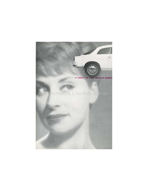 1960 ALFA ROMEO GIULIETTA SPRINT BROCHURE ENGELS, Boeken, Auto's | Folders en Tijdschriften