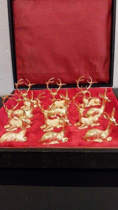 Messensteun (12) - Verguld brons - Herten, hinden, Antiek en Kunst, Antiek | Meubels | Tafels