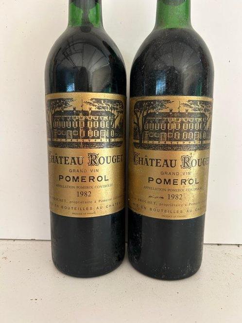 1982 Château Rouget - Pomerol - 2 Flessen (0.75 liter), Verzamelen, Wijnen