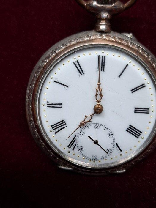 Zakhorloge Remontoir 10 Rubis - Fraaie kast en zilveren, Handtassen en Accessoires, Horloges | Heren