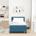 vidaXL Boxspringbed met Matras Donkerblauw Eenpersoons, Huis en Inrichting, Slaapkamer | Bedden, Verzenden, Nieuw