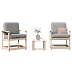 vidaXL 3-delige Loungeset massief grenenhout, Tuin en Terras, Tuinstoelen, Verzenden, Nieuw