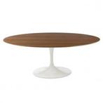 Eettafel Tulip Table Oval Bovenblad walnoot Onderstel wit, Maison & Meubles, Verzenden