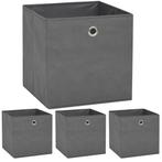 vidaXL Opbergboxen 4 st 32x32x32 cm nonwoven stof grijs, Verzenden, Nieuw