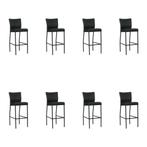 Set van 8 Leren barkrukken Revolt hoog - Toledo Nero, Ophalen of Verzenden