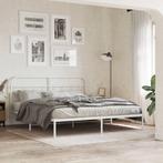 vidaXL Bedframe met hoofdbord metaal wit 180x200 cm, Huis en Inrichting, Slaapkamer | Bedden, Verzenden, Nieuw