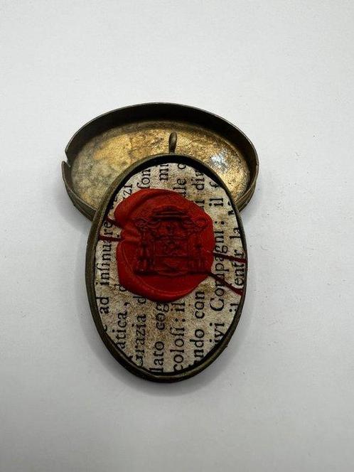 Reliekhouder - Brons, Gouden cartouche - 20e eeuw - Uit het, Antiek en Kunst, Kunst | Niet-Westerse kunst