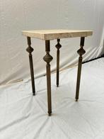 Bijzettafel - Franse Bijzettafel in Verguld Messing met, Antiek en Kunst