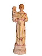 Statue, Sint Antonius van Padua met kind - 38.5 cm - Biscuit