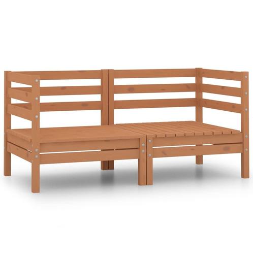 vidaXL Tuinhoekbanken 2 st massief grenenhout honingbruin, Tuin en Terras, Tuinsets en Loungesets, Nieuw, Verzenden