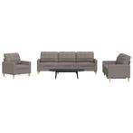 vidaXL 3-delige Loungeset stof taupe, Verzenden, Nieuw