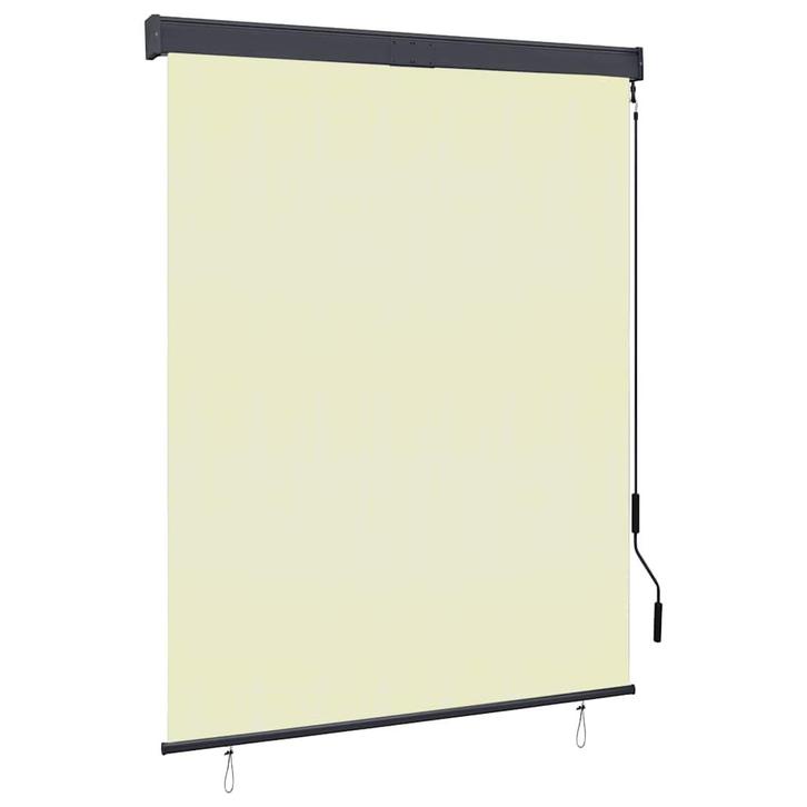 vidaXL Rolgordijn voor buiten 140x250 cm crème, Huis en Inrichting, Stoffering | Gordijnen en Lamellen, Nieuw, Verzenden